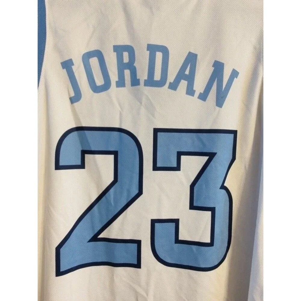 Men's Jordan #23 North Carolina Tar Heels Basketball White Jersey Size XXL